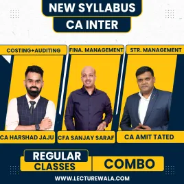 CA Harshad Jaju Costing & Audit CFA Sanjay saraf FM & CA Amit Tated SM New Syllabus Regular Combo For CA Inter Group 2: Online Classes CA Harshad Jaju Costing & Audit CFA Sanjay saraf FM & CA Amit Tated SM New Syllabus Regular Combo For CA Inter Group 2: Online Classes