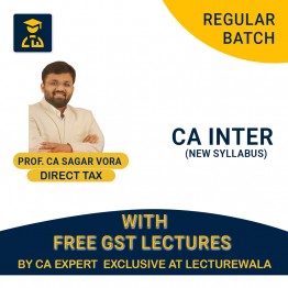 CA Inter Direct Tax With Free GST Regular Course By Prof. CA Sagar Vora : Pen drive / Online classes.