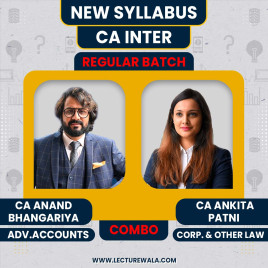 CA Anand Bhangariya Adv. Acc. &amp; CA Ankita Patni Law regular Online Classes For CA Inter: Pen drive / Google drive.