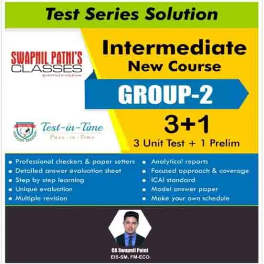 CA Inter Eis Sm & FM Eco Test Series Combo : By CA Swapnil Patni : Online test series 