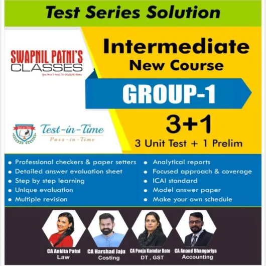 CA Inter Group 1 Test Series Combo By Swapnil Patni Classes :TEST SERIES.