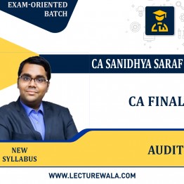 Pre-booking for CA Final Audit Exam-oriented batch By CA Sanidhya Saraf  : Pendrive/Online classes.