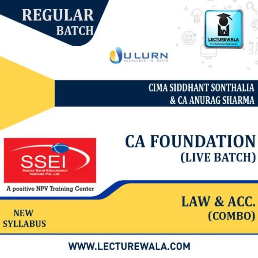 CA Foundation Acc & Law Combo Live Batch Regular Course New Syllabus : Video Lecture + Study Material By CIMA Siddhant Sonthalia & CA Anurag Sharma (For May 2022 & Nov. 2022)