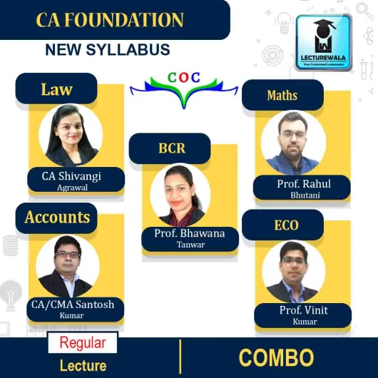 CA Foundation Combo (Law + Maths + Account + BCR + Economics) Regular Course : Video Lecture + Study Material By COC Education (For Nov 2022 & May 2023)