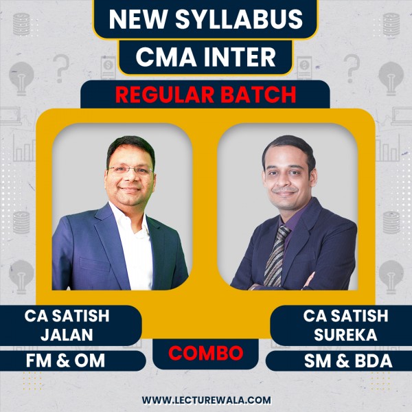 CMA Inter New Syllabus OM-SM & FM-BDA Combo Regular Classes By Satish Jalan and Satish Sureka : Pen Drive Online Classes
