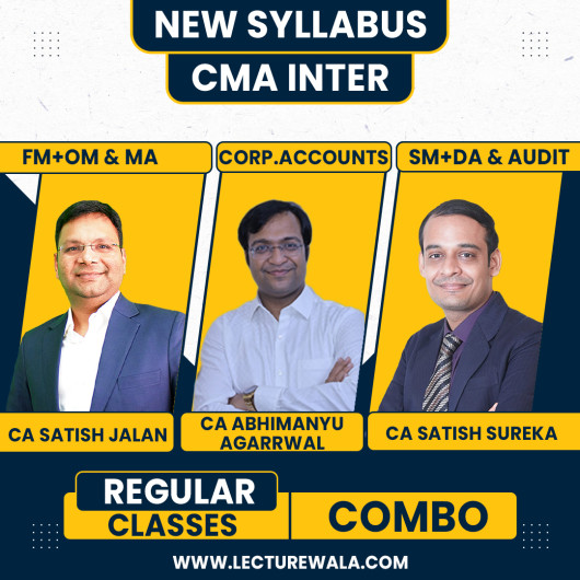 CA Abhimanyu Aggarwal Classes Group 2 COMBO Regular Batch For CMA Inter : Google Drive / Pen Drive Classes