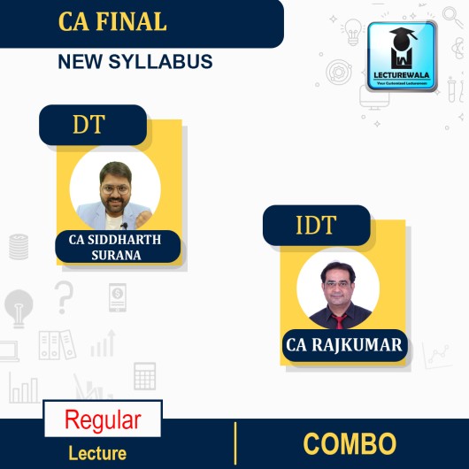 CA Final Direct Tax & Indirect Taxes [Special Attraction-Paper 6C International Taxation Free] Regular Course By CA Siddharth Surana & CA Rajkumar : Pen drive / online classes.