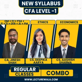 CFA Level - 1 All Subjects Regular Online Combo Classes By CA. Jinesh Shah, CS. Aashish Sharma, &amp; CS. Deepika Aarya