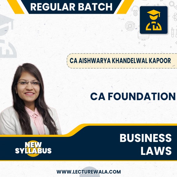 CA Foundation New Syllabus Business Laws Regular Course By  CA Aishwarya Khandelwal Kapoor : Pen Drive / Online Classes