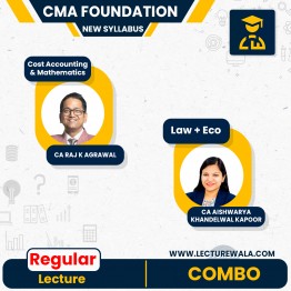 CMA Foundation New Syllabus All Subjects Regular Course By CA Raj K Agrawal, CA Aishwarya Khandelwal Kapoor, Janhavi Gadodia: Pen Drive / Online Classes