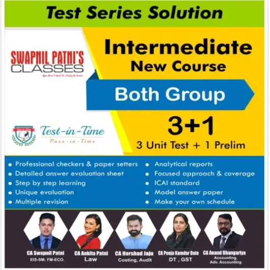 CA Inter Both Group Combo Test Series Combo By Swapnil Patni Classes : TEST SERIES.