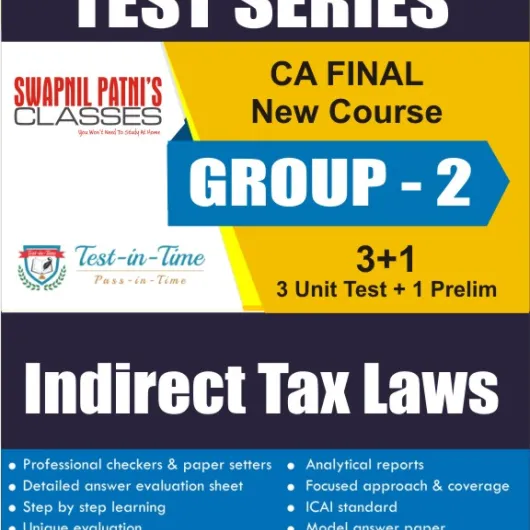 CA Final Group 2 Indirect Tax Laws Regular Course Test Serial : SPC (For MAY 2021 TO NOV.2021) CA Final Group 2 Indirect Tax Laws Regular Course Test Serial : SPC (For MAY 2021 TO NOV.2021)