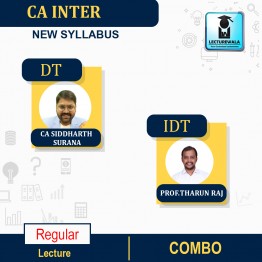 CA Inter Direct & Paper-4B Indirect Tax Laws Regular Course : Video Lecture + Study Material By CA Siddharth Surana & Prof.Tharun Raj (For May / Nov  2023)