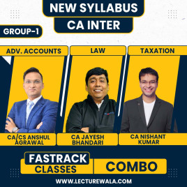 CA Anshul Agrawal Adv. Accounts CA Jayesh Bhandari Law &amp; CA Nishant Kumar Taxation (CA INTER GROUP-1) Regular Combo Classes By Ekagrata CA 