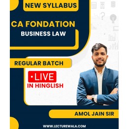  CA Foundation  Business Law PARAM LIVE At Home Batch Study Material Batch by Amol Jain Sir : Pen Drive / Google Drive
