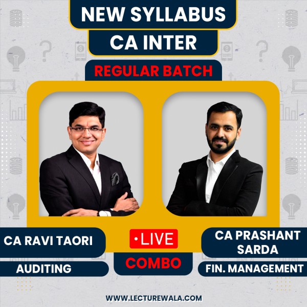 CA Ravi Taori Auditing & CA Prashant Sarda FM Live Regular Combo Classes For CA Inter Online Live Classes