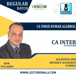 CA Inter Accounts and advance accounts combo In English Regular Course 1.2/1.8 views +9 Month 2 Year : Video Lecture + Study Material By CA  Vinod Kumar Agarwal (For Nov 2022 & May 2023) 