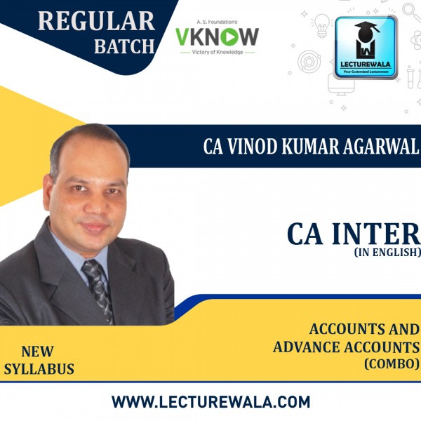 CA Inter Accounts and Adv. Accounts combo In English Regular Course  By CA  Vinod Kumar Agarwal : Pen Drive / Online Classes