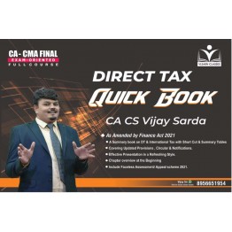 CA Final Direct Tax Fastrack Summary Book : Study Material By CA Vijay Sarda (For  Nov 2022)
