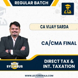 CA/CMA Final Direct Tax  New Syllabus Live Streaming Pre-Booking Batch Regular Course By CA Vijay Sarda: Pendrive / Online Classes