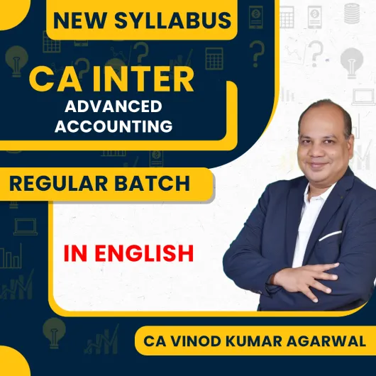 CA Inter New Scheme Advanced Accounts Regular Classes In English By CA Vinod Kumar Agarwal.: Pen Drive / Online Classes