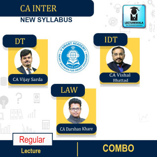 CA Inter Combo (Law + DT + IDT ) Newly Recorded Full Course By VSmart Academy : Pen Drive / Online Classes CA Inter Combo (Law + DT + IDT ) Newly Recorded Full Course By VSmart Academy : Pen Drive / Online Classes