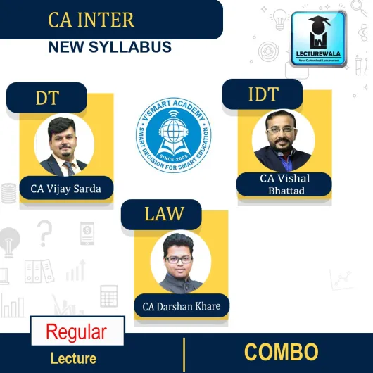 CA Inter Combo (Law + DT + IDT ) Newly Recorded Full Course By VSmart Academy : Pen Drive / Online Classes CA Inter Combo (Law + DT + IDT ) Newly Recorded Full Course By VSmart Academy : Pen Drive / Online Classes