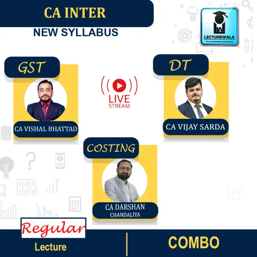 CA Inter Dt + GST + Costing Combo Newly Live Stream + Recorded Full Course By V'Smart :Pen Drive / Online Classes