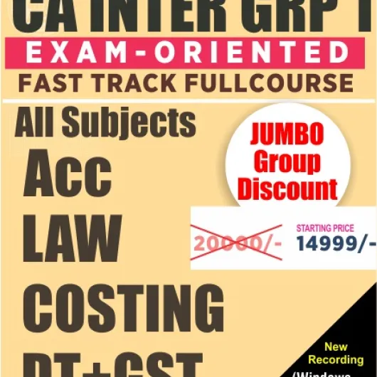 CA Inter Group 1 Crash Course All Subjects Combo By V Smart :Pen Drive / Online Classes