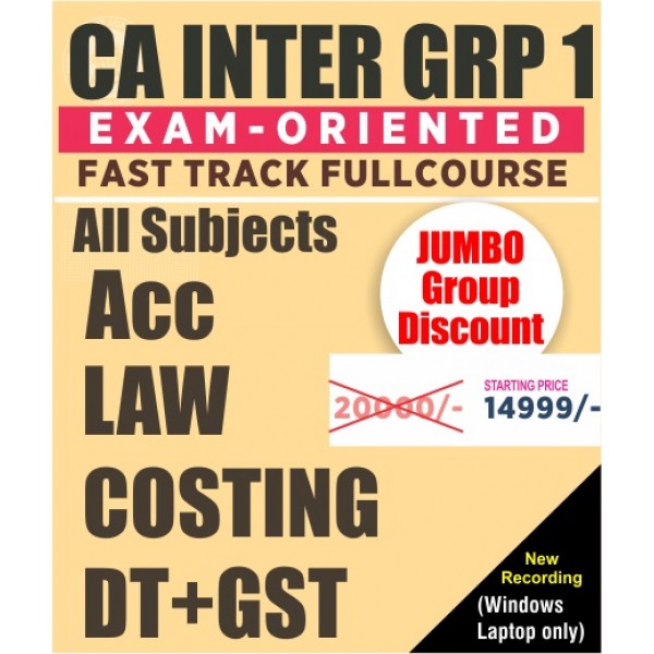 CA Inter Group 1 Crash Course All Subjects Combo  By V Smart  :Pen Drive  / Online Classes