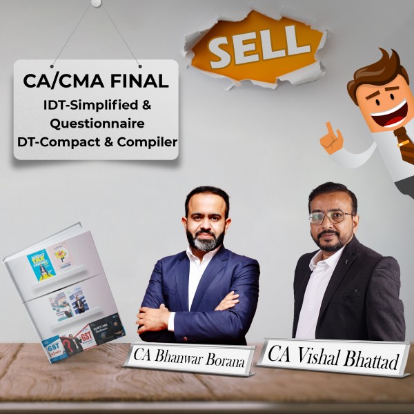 CA/CMA Final Combo | DT+IDT | Book Set | IDT-Simplified & Questionnaire ,DT-Compact & Compiler | CA Bhanwar Borana & CA Vishal Bhattad