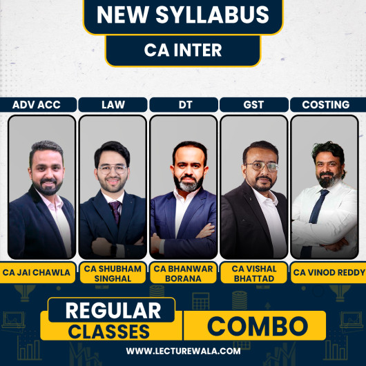 CA Inter New Syllabus Adv Acc, Law, DT, GST, Costing Combo Regular Batch By CA Jai Chawla, CA Shubham Singhal, CA Bhanwar Borana, CA Vishal Bhattad and CA Vinod Reddy : Pen Drive / Online Classes