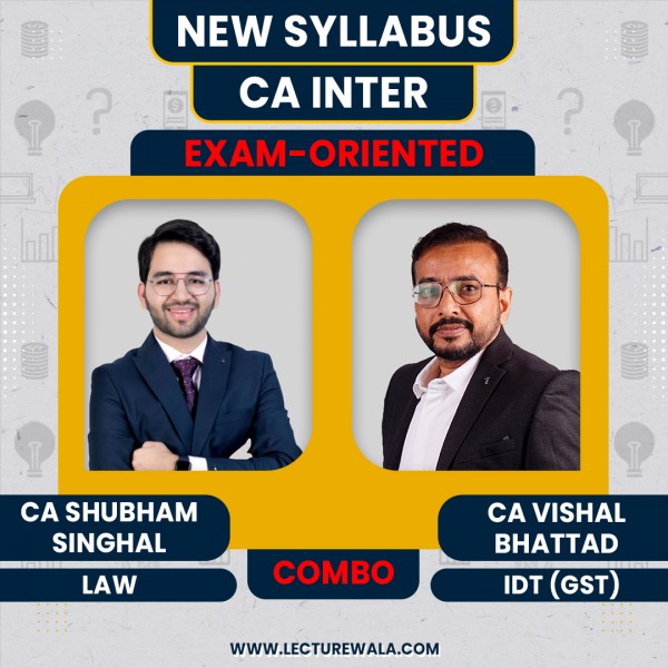 CA Inter Combo IDT + Law ICAI NEW Exam-Oriented Batch by CA Vishal Bhattad and CA Shubham Singhal : pen drive / online classes.