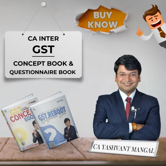  CA Inter GST Concept Book & Questionnaire Book Combo By CA Yashvant Mangal 