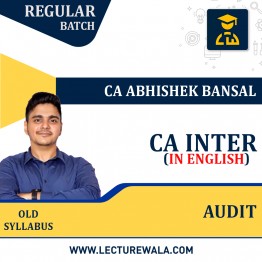 CA Inter Audit Regular Batch In English By CA Abhishek Bansal : Online classes /Pen Drive
