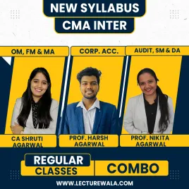 CA SHRUTI AGARWAL, PROF. NIKITA OSWAL And PROF. HARSH AGARWAL COMBO For CMA Inter Group 2 : Online Classes CA SHRUTI AGARWAL, PROF. NIKITA OSWAL And PROF. HARSH AGARWAL COMBO For CMA Inter Group 2 : Online Classes