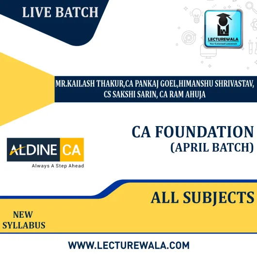 CA Foundation All subjects combo By ALDINE: Online live classes.