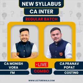 CA Inter FM By CA Monish Vora &amp; Costing By CA Pranav Popat Regular Batch Combo: Online Classes