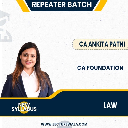 CA Foundation Paper-2 Law repeater batch  Regular Course By CA Ankita Patni: Pen drive / Google drive.