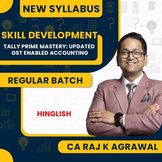 CA RAJ K AGRAWAL Tally Prime Mastery: Updated GST enabled Accounting Skill Development Course : Pen Drive / Online Classes CA RAJ K AGRAWAL Tally Prime Mastery: Updated GST enabled Accounting Skill Development Course : Pen Drive / Online Classes