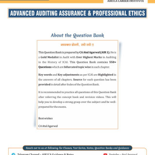 CA Atul Agarwal Auditing Question Book For CA Final: Study Material CA Atul Agarwal Auditing Question Book For CA Final: Study Material