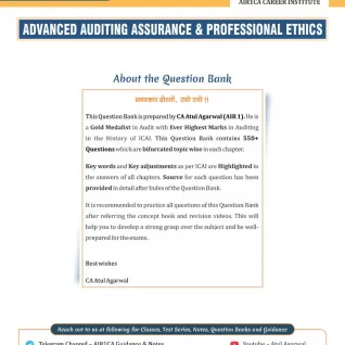 CA Atul Agarwal Auditing Question Book For CA Final: Study Material CA Atul Agarwal Auditing Question Book For CA Final: Study Material