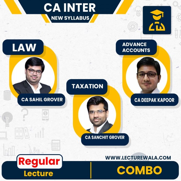 CA Inter Group 1.Regular Course: by CA Sahil Grover, CA Sanchit Grover, CA Deepak Kapoor : Pen drive / online classes