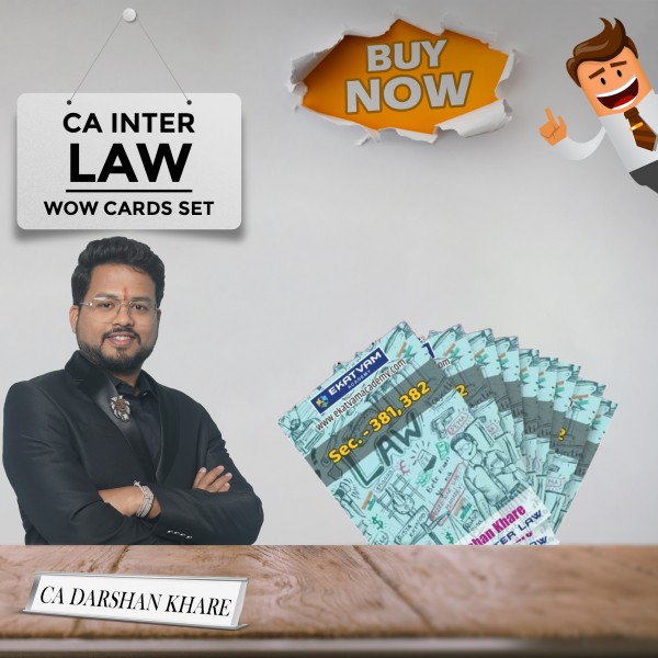 CA Darshan Khare Corporate & Other Law Wow Cards Set For CA Inter: Study material.