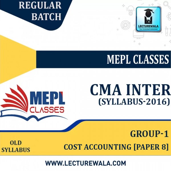 CMA Inter (GROUP 1) Paper -8 COST ACCOUNTING LIVE@ HOME by CA Manoj Sharma : Pen drive / Online classes.