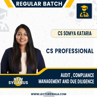 CS Professional Secretarial Audit , Compliance Management and Due Diligence New Syllabus Regular Course by CS Somya Kataria : Pen drive / online classes. CS Professional Secretarial Audit , Compliance Management and Due Diligence New Syllabus Regular Course by CS Somya Kataria : Pen drive / online classes.