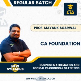 CA Foundation New Syllabs Business Mathematics And Logical Reasoning & Statistics Regular Course In English By Prof Mayank Agarwal: Pendrive / Online Classes.