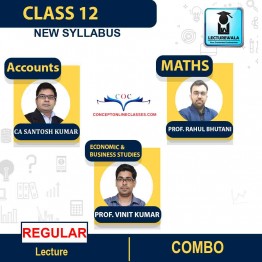 Class 12 Account, Eco & Business Studies & Maths  Regular Course : Video Lecture + Study Material By CA Santosh Kumar &  Prof. Vinit Kumar& Prof Rahul Bhutani (For March 2023)