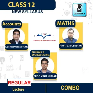 Class 12 Account, Eco & Business Studies & Maths Regular Course : Video Lecture + Study Material By CA Santosh Kumar & Prof. Vinit Kumar& Prof Rahul Bhutani (For March 2023) Class 12 Account, Eco & Business Studies & Maths Regular Course : Video Lecture + Study Material By CA Santosh Kumar & Prof. Vinit Kumar& Prof Rahul Bhutani (For March 2023)
