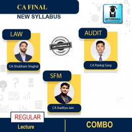 CA Final SFM AUDIT & LAW Combo Regular Course By CA Aaditya Jain and CA Shubham Singhal AND CA Pankaj Garg : Pen drive & online classes.